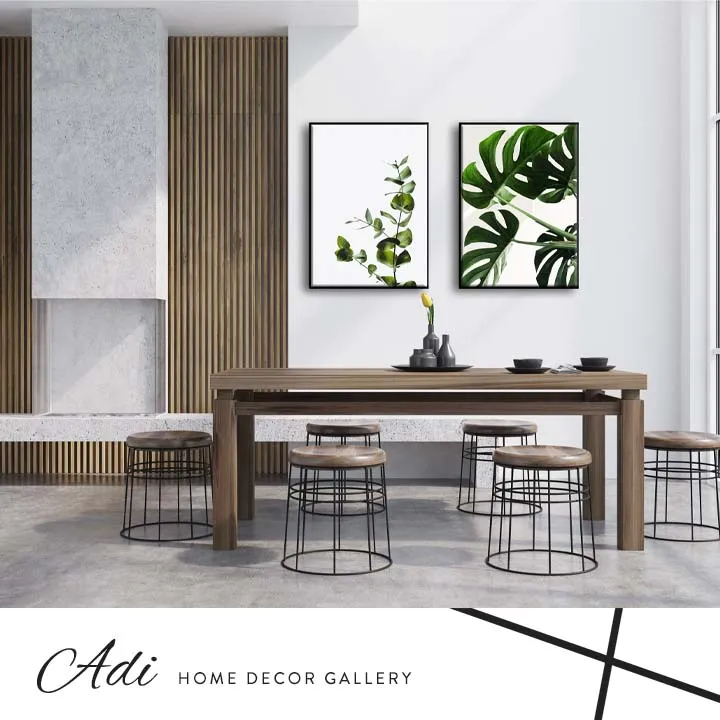 זוג תמונות עלים ירוקים נורדי