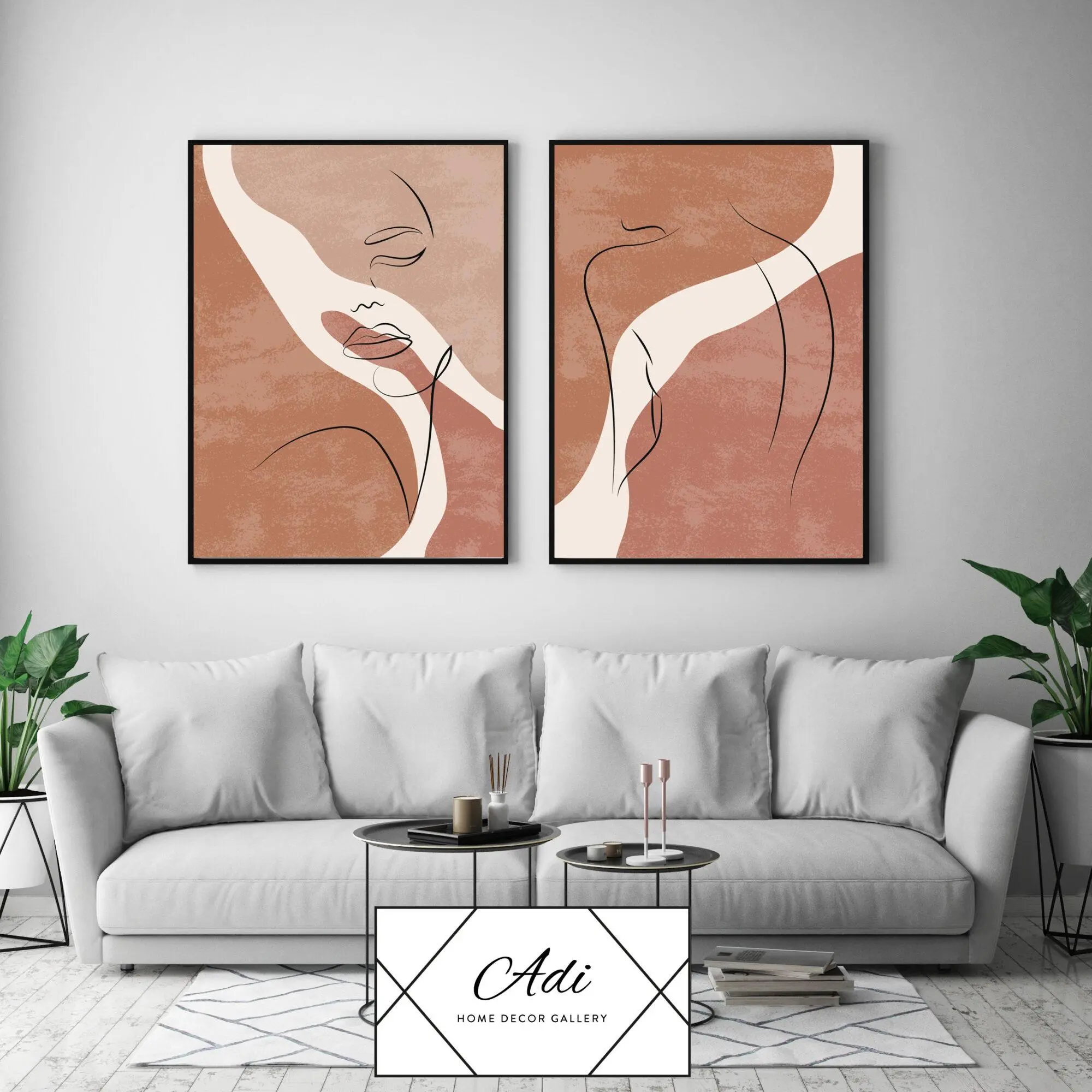 זוג תמונות של ארט ליין - תמונות נשיות