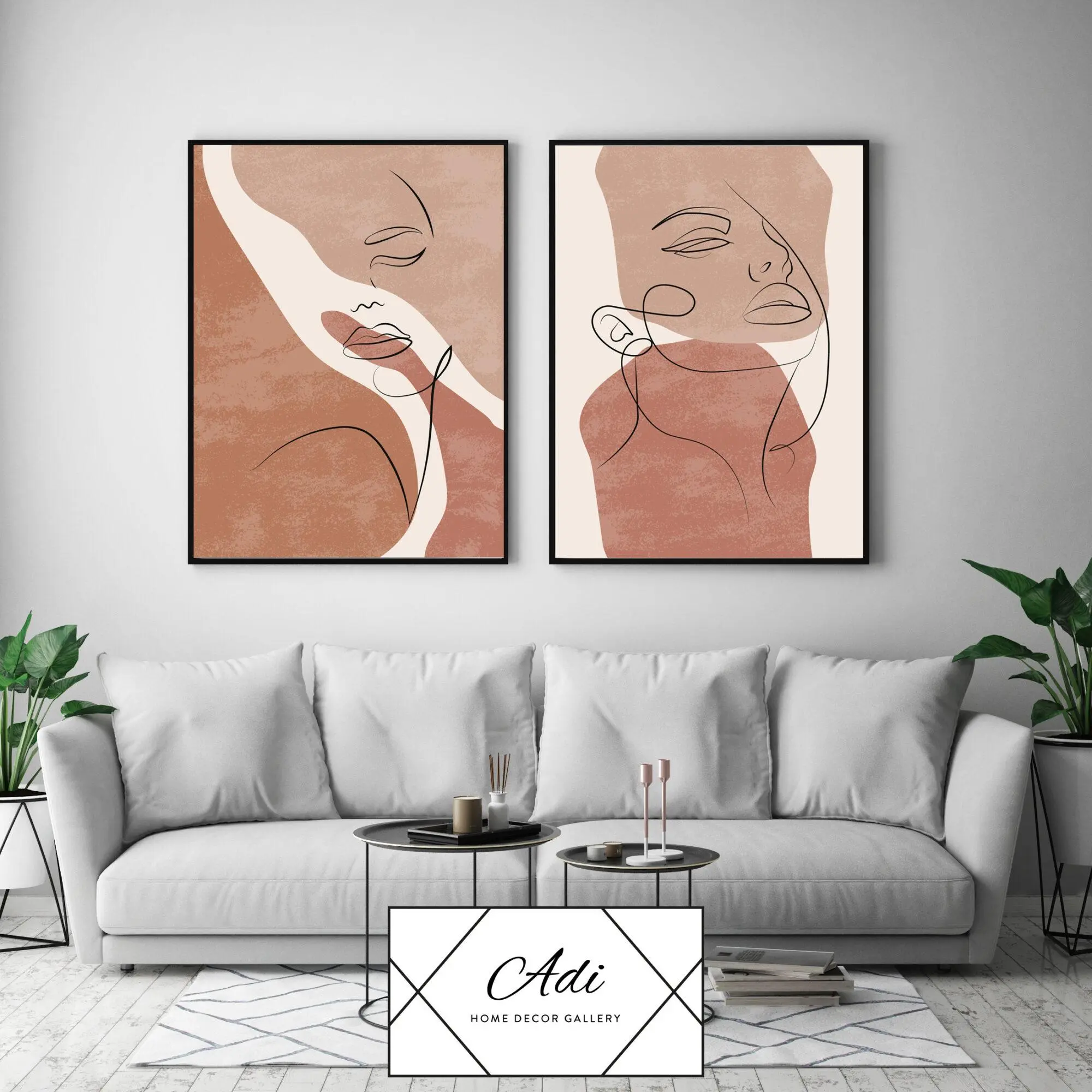 זוג תמונות של ארט ליין - תמונות נשיות