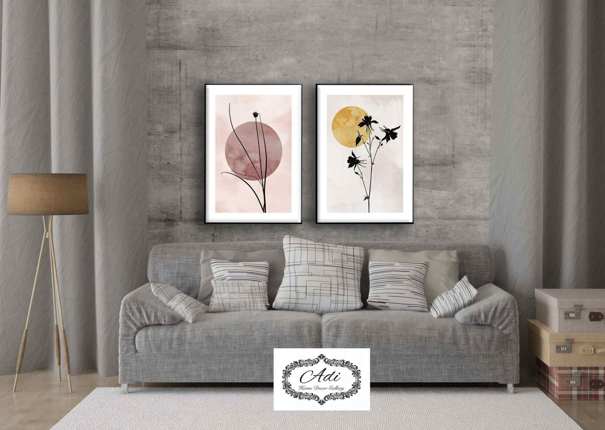 זוג תמונות של פרח סגנון נורדי