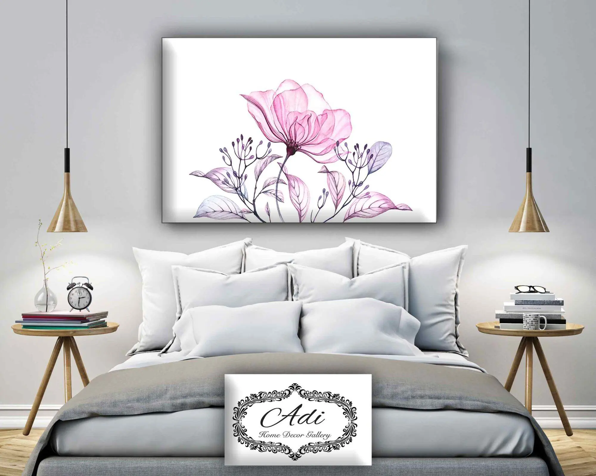 תמונה של פרחים ורוד מיניליסטי