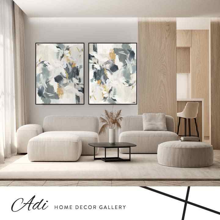 זוג תמונות קנבס אבסטרקט