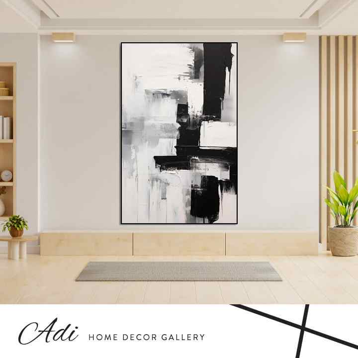 תמונת אבסטרקט גדולה שחור לבן