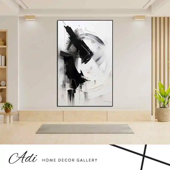 תמונת אבסטרקט גדולה בשחור לבן