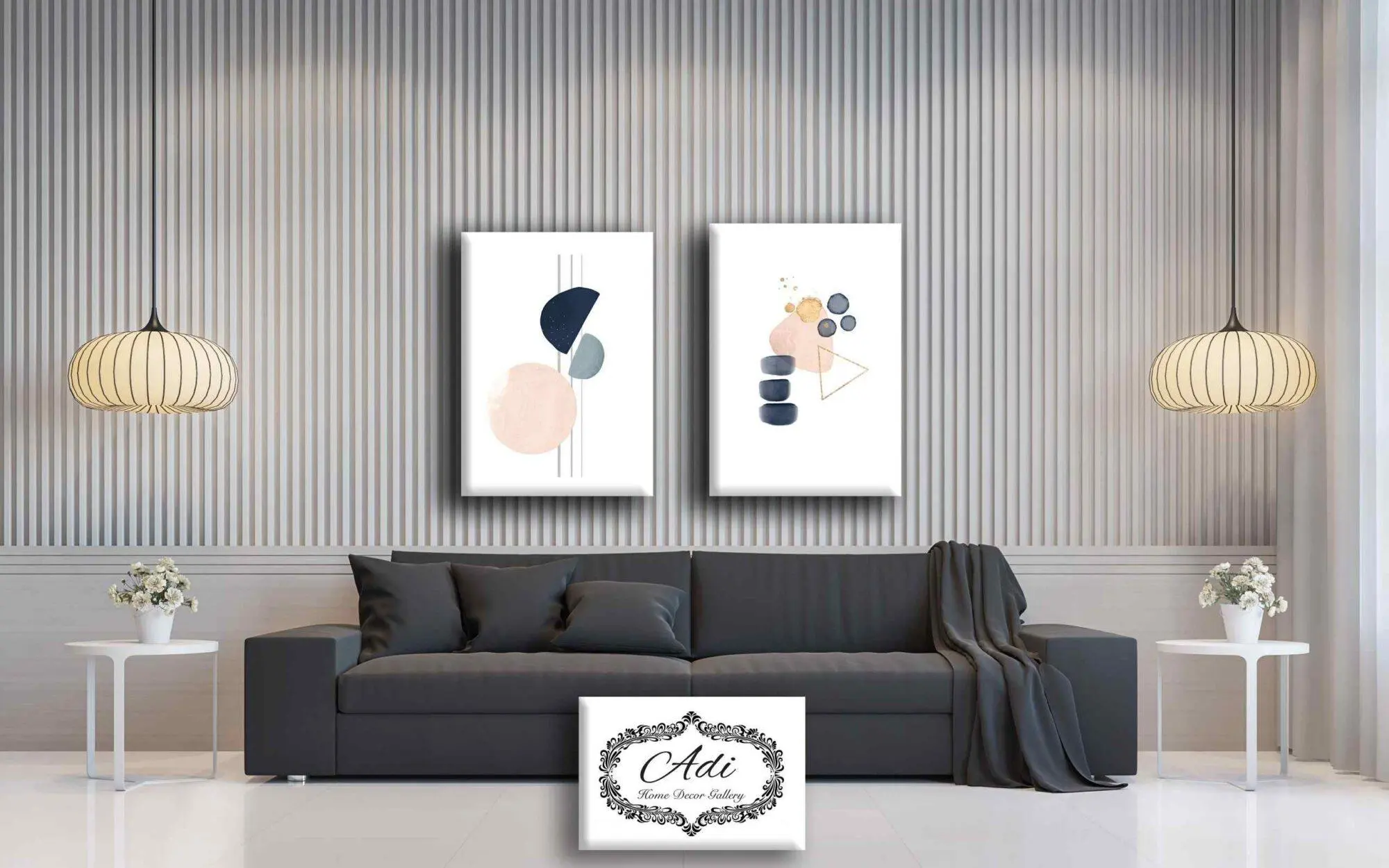 זוג תמונות בסגנון נורדי מודרני