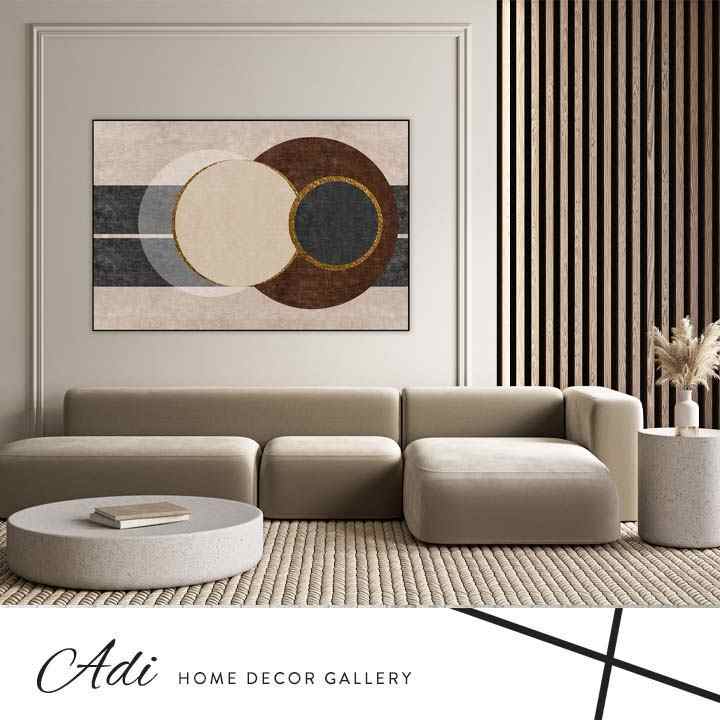 תמונת קנבס בגוונים חומים עיגול