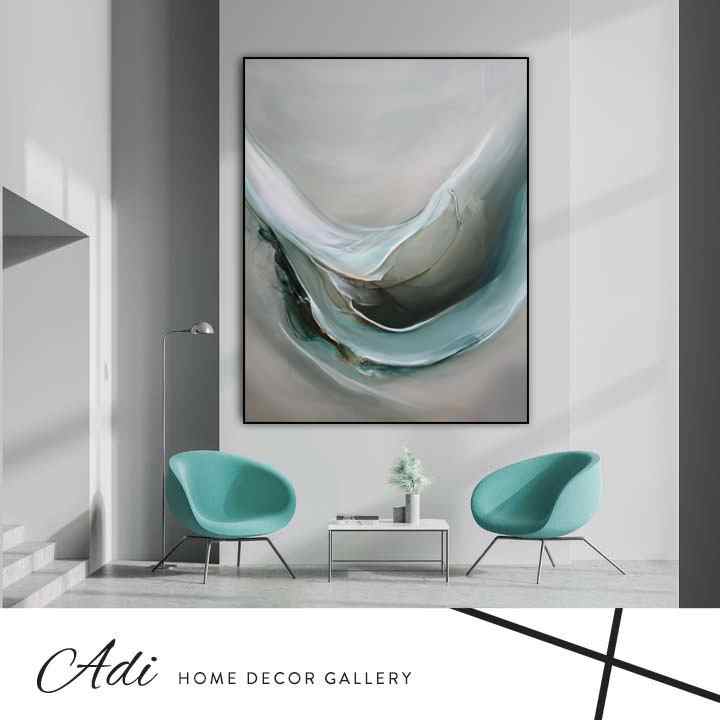 תמונת אבסטרקט גוונים אפור ירוק טורכיז