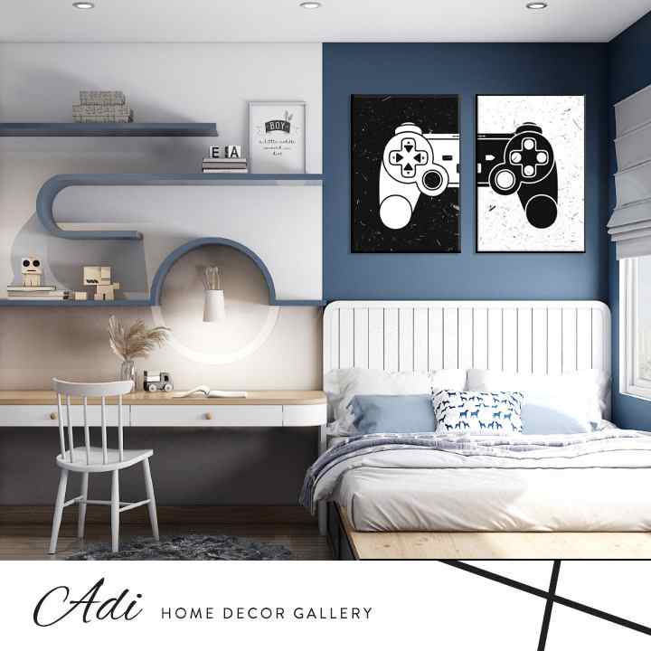 תמונה של שלט גיימינג שחור לבן