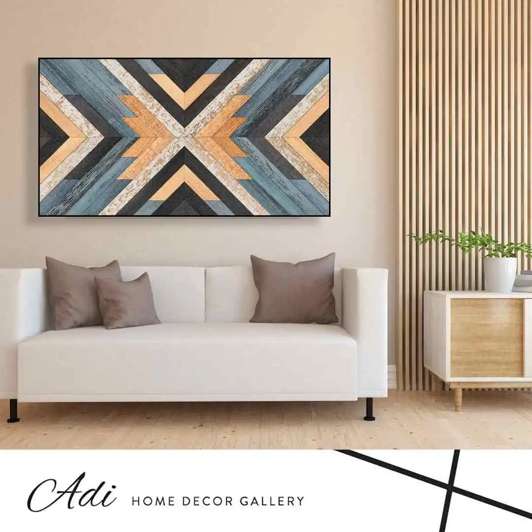 תמונת קנבס דמוי עץ טורכיז עץ שחור