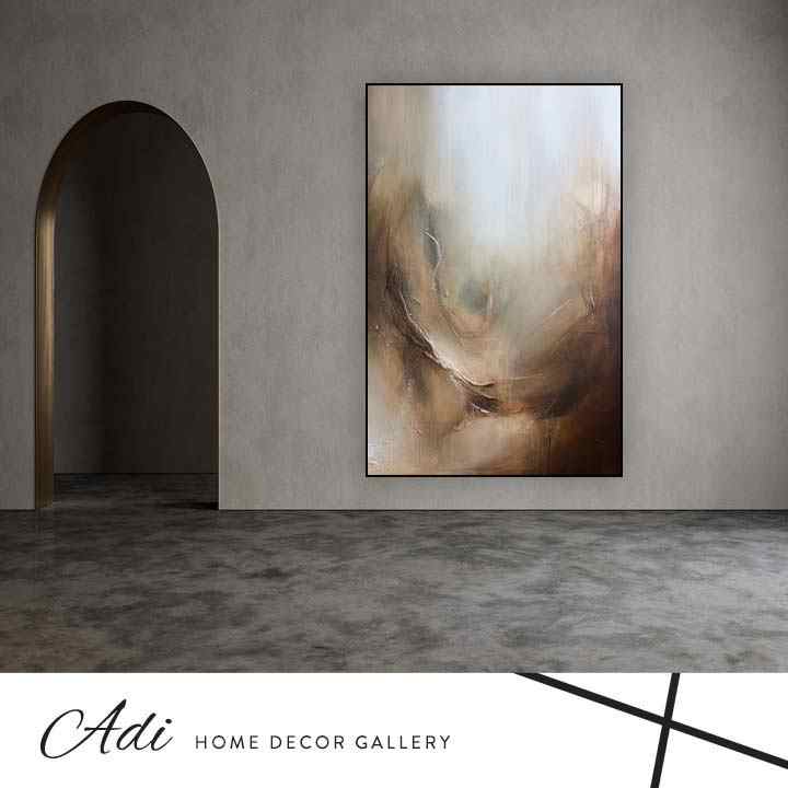 תמונת קנבס בגווני חום רקע בהיר