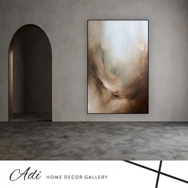 תמונת קנבס בגווני חום רקע בהיר