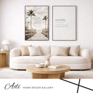 סט תמונות זוגי בשביל של שלווה, קנבס מודרני בגוונים בהירים