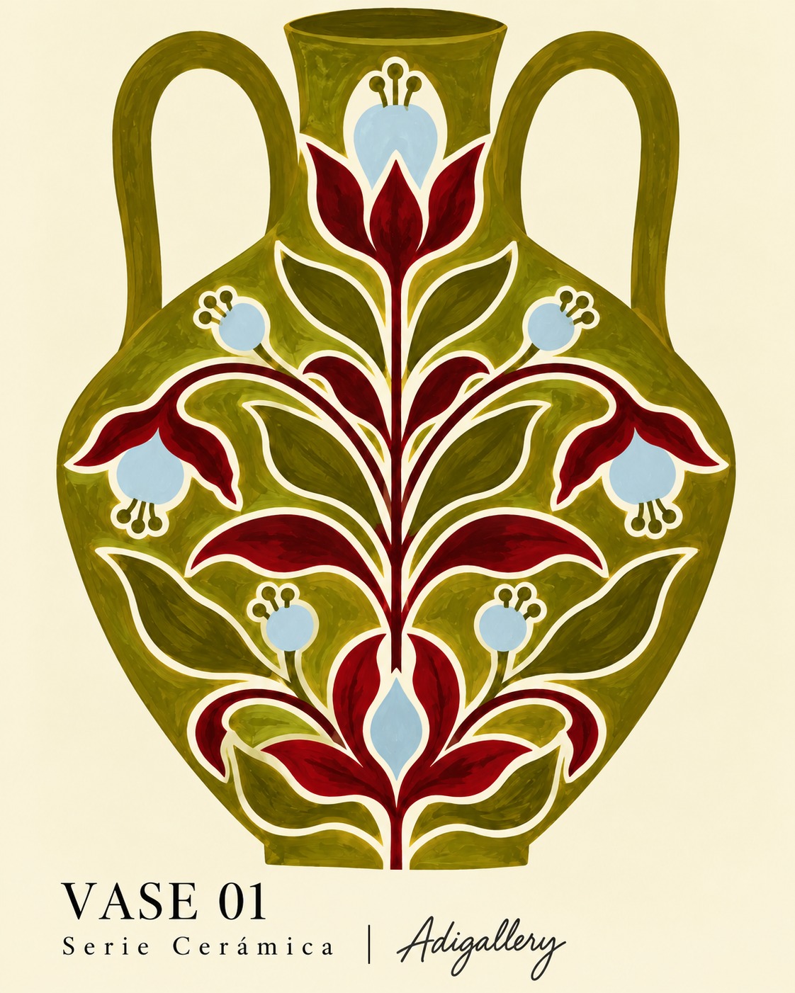 Ceramica Vase 01 – תמונת קנבס כד קרמיקה ללובי מלון