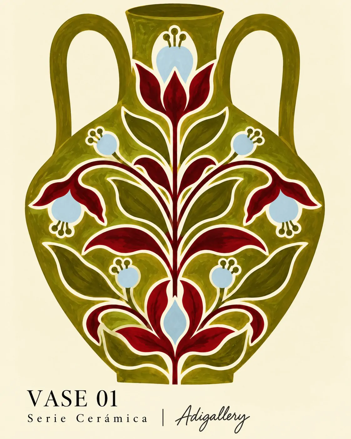 Ceramica Vase 01 – תמונת קנבס כד קרמיקה ללובי מלון
