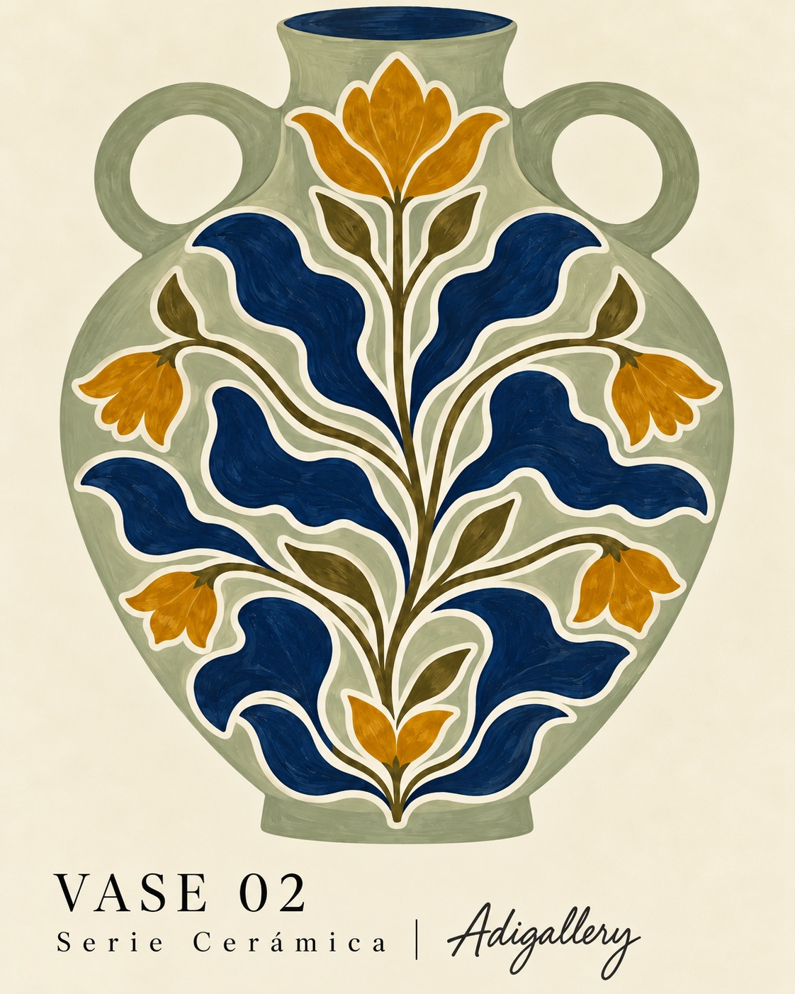Ceramica Vase 02 – תמונת קנבס כד קרמיקה לחדרי מלון