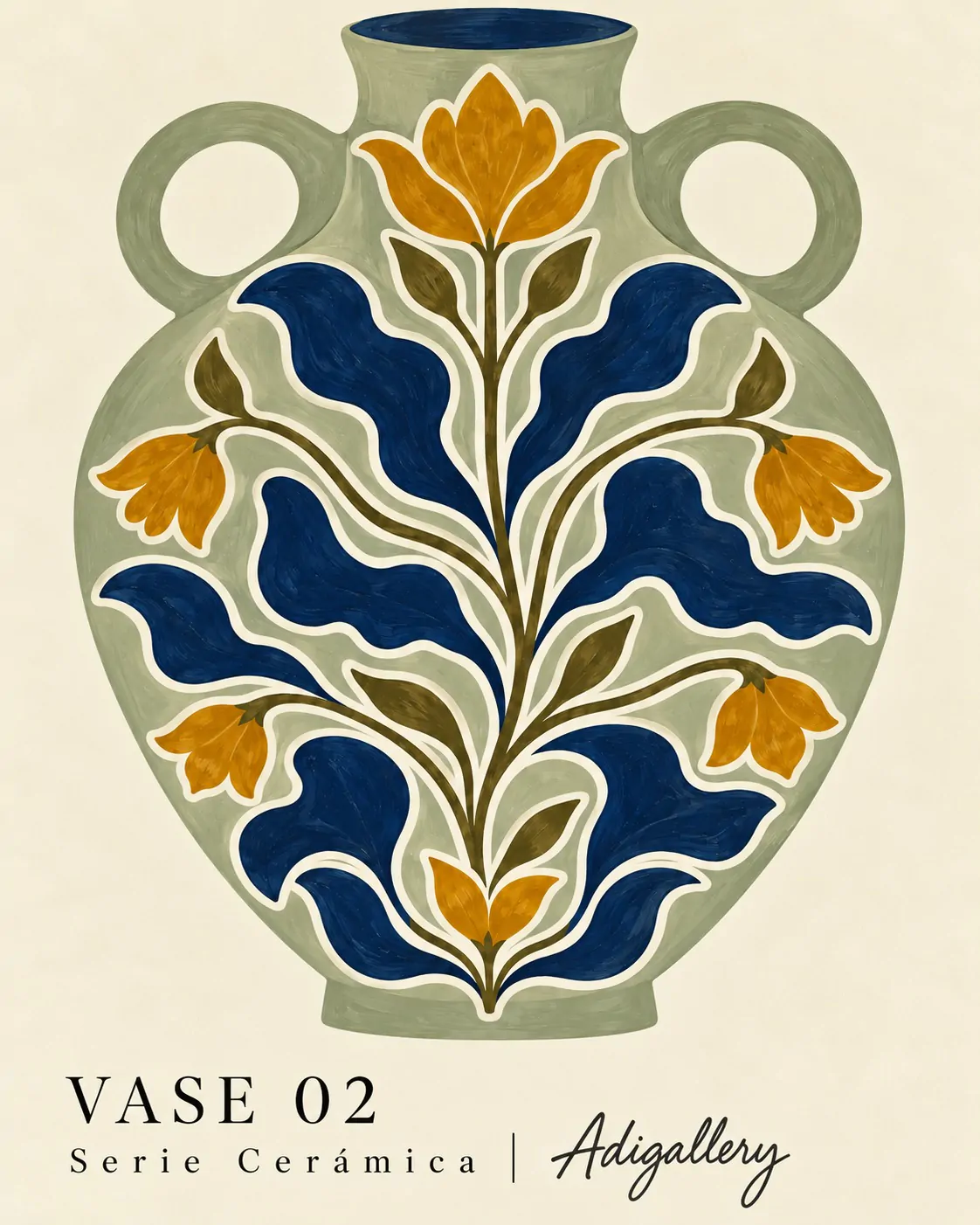Ceramica Vase 02 – תמונת קנבס כד קרמיקה לחדרי מלון
