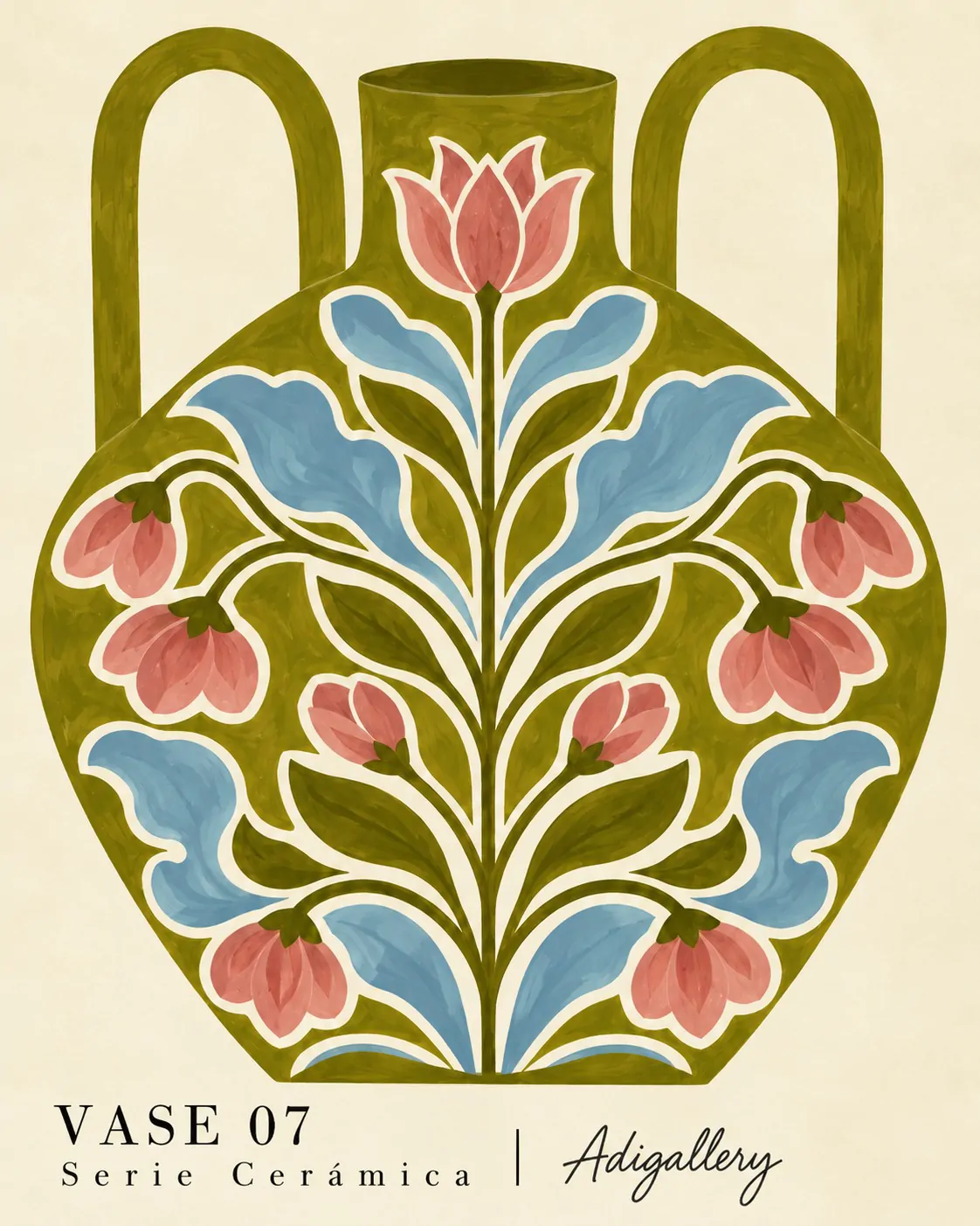 Ceramica Vase 07 – תמונת קנבס כד קרמיקה לצימרים וחדרי אירוח
